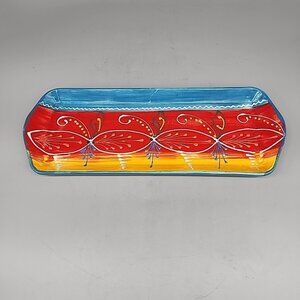 EL POYETON Spain Ceramic Pottery Serving Platter Tray Colorful Hand Painted